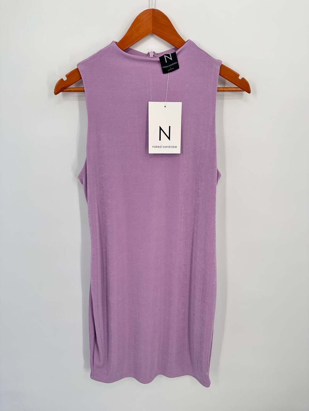 NAKED WARDROBE NWT Sleeveless Mini Bodcon Dress Lilac Periwinkle Purple // 1X
